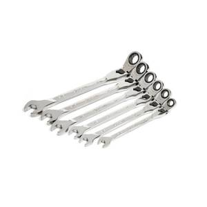 lot 3049 image: Husky 100-Position Chrome Flex Lock Ratcheting SAE Combination Wrench Set (6-Piece)