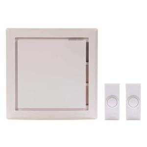 lot 3053 image: Hampton Bay Wireless Battery Operated Door Bell Kit with 2-Push Buttons in White