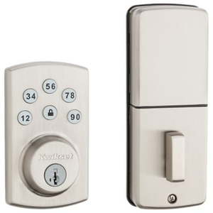 lot 5235 image: Kwikset 907 Powerbolt2� Electronic Deadbolt in Satin Nickel