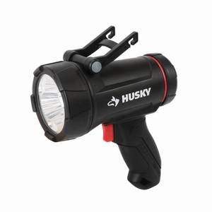 lot 5248 image: Husky 1500 Lumens Dual Power Rechargeable Handheld Spotlight, Black