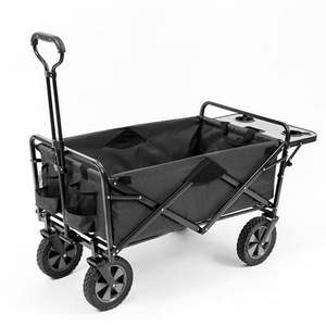 lot 5262 image: Mac Sports Collapsible Folding Outdoor Garden Utility Wagon Cart w Table Grey