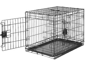 lot 1503 image: Amazonbasics Foldable Metal Dog Crate, Double Door