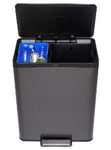 lot 2186 image: Rubbermaid 15.9 Gallon Stainless Steel Step Trash Can