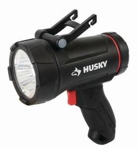 lot 2169 image: Husky 1500 Lumens Dual Power Rechargeable Handheld Spotlight, Black