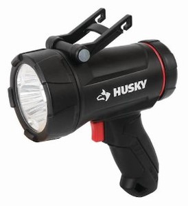 lot 2193 image: Husky 1500 Lumens Dual Power Rechargeable Handheld Spotlight, Black