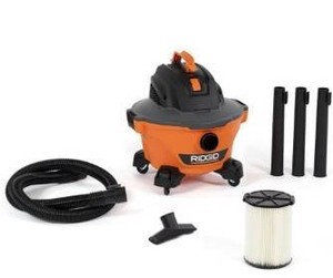 lot 3023 image: RIDGID 6 Gal. 3.5-Peak HP NXT WetDry Shop Vacuum with Filter, Hose and Accessories, OrangesPeaches
