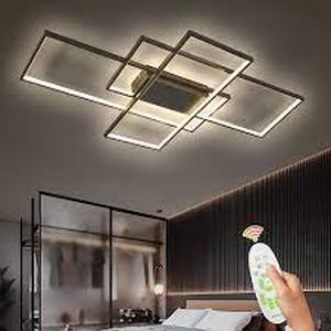 lot 5207 image: 80w Modern Ceiling Lamp, Black, Dimming 43