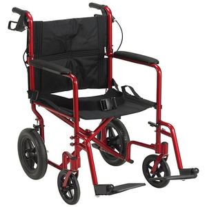 lot 1709 image: TransportWheelchairTransport Chairs Product Description Expedition X-Light Red TransChair,1ea