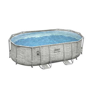 lot 1728 image: Coleman Power Steel Frame 16 x 10 x 48 Oval Pool Set- Retail $982.99