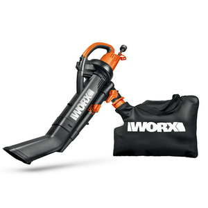 lot 2365 image: Worx WG505 120 MPH 350 CFM 12 Amp Electric 3-in-1 Leaf Blower Mulcher Yard and Lawn Vacuum with Metal Impeller