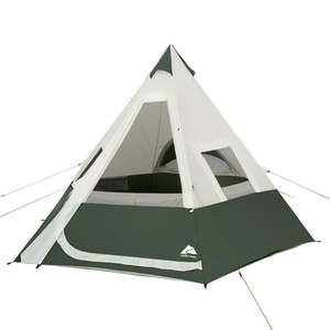 lot 2393 image: Ozark Trail 7-Person 1-Room Teepee Tent with Vented Rear Window Green