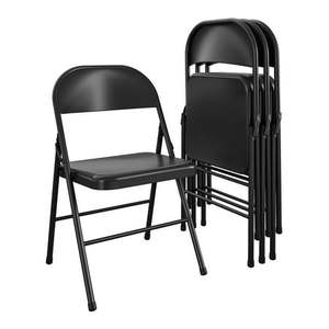 lot 1713 image: Mainstays Steel Folding Chair (4 Pack) Black