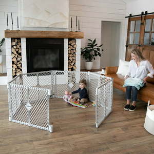 lot 1763 image: Toddleroo by North States Superyard Explorer Baby Play Yard Gray Plastic