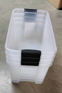 lot 3247 image: Sterilite 66L Storage Totes 4 Pack (No Lids)