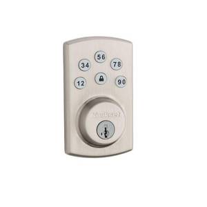 lot 3254 image: Kwikset 907 Powerbolt2� Electronic Deadbolt in Satin Nickel