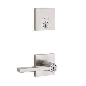 lot 3285 image: Kwikset Satin Nickel Halifax and Deadbolt Combo Pack Square Rose