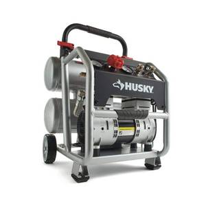 lot 3294 image: Husky 4.5 Gal. Portable Electric-Powered Silent Air Compressor Retail $249.00