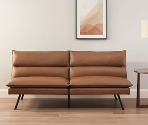 lot 1717 image: MainStays Pillow Top Futon, Brown- Retail $178.00