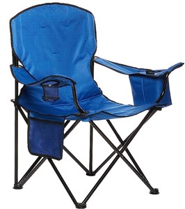 lot 2399 image: Amazon Basics XL Folding Padded Outdoor Camping Chair with Carrying Bag - 38 x 24 x 36 Inches, Blue&nbsp(stock photo approximate)