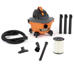 lot 1711 image: RIDGID 6 Gal. 3.5-Peak HP NXT WetDry Shop Vacuum with Filter, Hose and Accessories, OrangesPeaches
