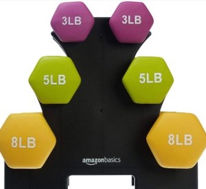 lot 2373 image: Amazon Basics 6 Hand Weight Set With Stand