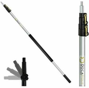lot 5409 image: DocaPole 5-12 foot Extension Pole - Multi-Purpose Telescopic Pole  Light Bulb Changer  Paint Roller  Feather Duster Pole  Telescoping Pole for Window Cleaning Gutter Cleaning & Hanging L