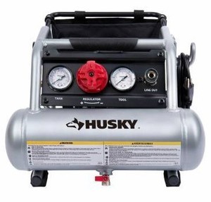 lot 2339 image: Husky 1 Gal. Portable Electric-Powered Silent Air Compressor