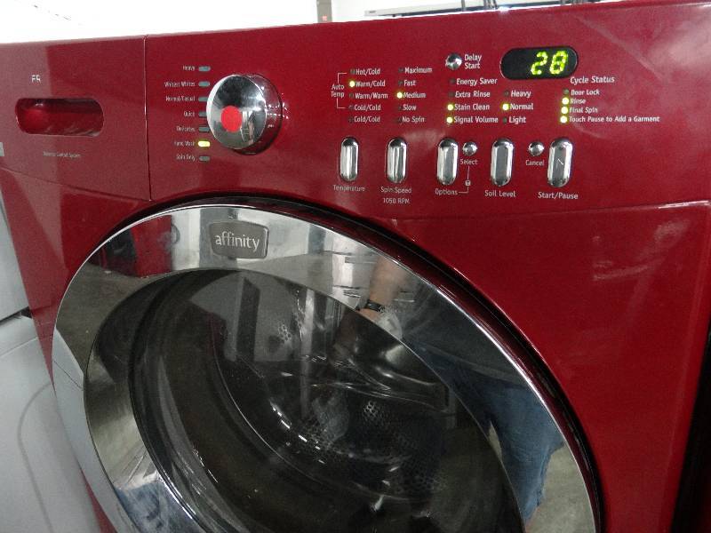 Red frigidaire affinity washer and deals dryer