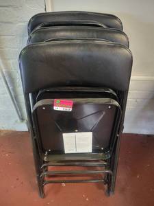 lot 15668 image: Lot of 6 Black Foldable Event Chairs