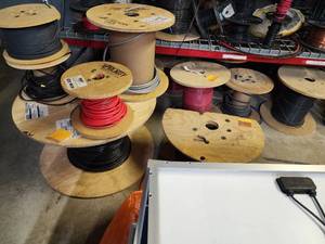 lot 47027 image: Large Lot of 13 Spools of Wire and Cable Including 102 THHN, # 1 THHN, 8AWG THHN, and More