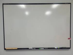 lot 15692 image: 6ft Whiteboard and a 7 Gallon Black Trash Bin