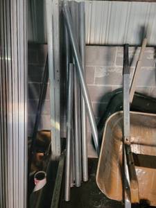 lot 15788 image: Lot of 8 Galvanized Steel Piping - 6ft H, 2in D&nbsp