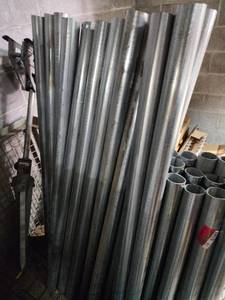 lot 47084 image: Lot of 9- 2 14in 54in Galvanized Steel Poles