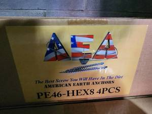 lot 47093 image: American Earth Anchors PE46-HEX8 4 PCS