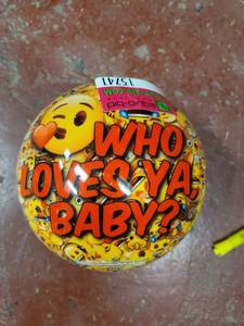 lot 15741 image: Heavy Emoji Themed Bowling Ball - Who Loves You Baby