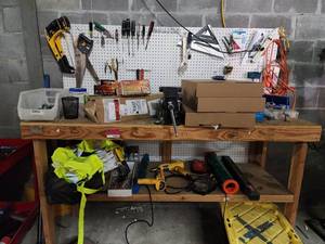 lot 47079 image: Work Bench with Tools