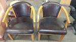2 - Wood & Leather Office Chairs