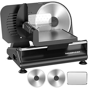 lot 1704 image: Meat Slicer with 7.5 Removable Stainless Steel Blade, Cuts Meat, Cheese, Bread, Include Food Pusher and Non-Slip feet for Home Use