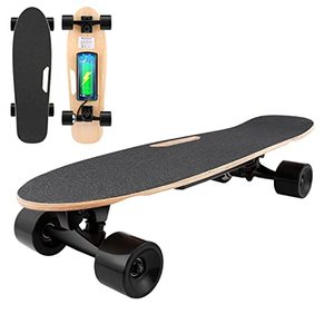 lot 1720 image: Electric Skateboard for Adults Teens, 350W Hub-Motor Electric Longboard with Remote, 12.4 MPH Top Speed, 8 Miles Max Range, 220Lbs Max Load