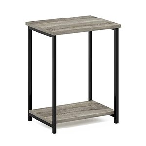 lot 1726 image: Furinno Simplistic Metal Frame End Table, 1-Pack, French Oak