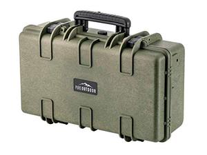 lot 1760 image: Monoprice Weatherproof Hard Case - 22in x 14in x 8in, OD Green with Customizable Foam, Shockproof, IP67