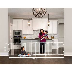lot 1767 image: Regalo 130-Inch Super Wide Adjustable Baby Gate and Play Yard, 2-in-1, Bonus Kit, Includes 4 Pack of Wall Mounts(Pack of 1)