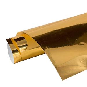lot 1795 image: 24 x 10 ft Roll of GOLD(CHROME MIRROR) Repositionable Adhesive-Backed Vinyl for Craft Cutters, Punches and Vinyl Sign Cutters