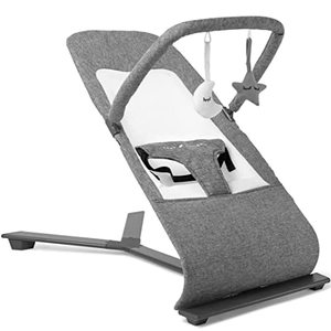 lot 1804 image: Baby Delight Alpine Deluxe Portable Bouncer  Infant  0  6 months  Charcoal Tweed