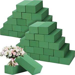 lot 1806 image: Pangda 30 Pieces Flower Foam Bulk 7.87 x 3.54 x 2.36 Wet Floral Foam Blocks Green Florist Bricks for Artificial and Fresh Flower Arrangements Wedding Birthdays Home Office Garden Decorations