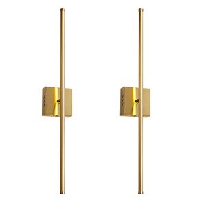 lot 1837 image: KARTOOSH Modern Wall Sconces Set of Two, Dimmable Hardwired Wall Sconces, 350° Rotate, LED Brushed Brass Wall Light Fixtures, 3000K Warm Light Wall Lamp for Bathroom, Living Room, 27.8 Inch (2 Pack)