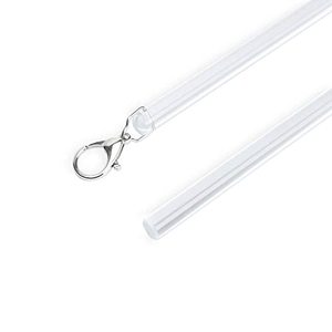 lot 1839 image: 2 Pack Curtain Pull Rod with Metal Snap Invisible Clear Curtain Push Wand for Drapery and Grommet Curtains 12 Inch Wide (Acrylic, 40 Inch)