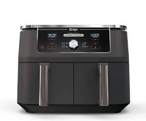 lot 1852 image: Ninja DZ401 Foodi 10 Quart 6-in-1 DualZone XL 2-Basket Air Fryer with 2 Independent Frying Baskets, Match Cook & Smart Finish to Roast, Broil, Dehydrate & More for Quick, Easy Family-Sized Meals, Grey