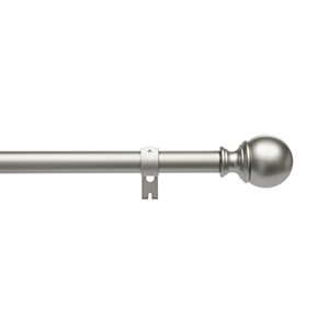 lot 1891 image: Amazon Basics 1-Inch Curtain Rod with Round Finials, 1-Pack, 72 to 144, Nickel