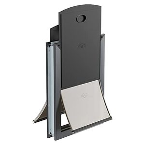 lot 1896 image: Decormax Weatherproof Dog Door, Energy Efficient Large Dog Door with Aluminum Frame, Telescoping Tunnel, Double Magnetic Flaps and Two Sliding Lock Panels, Easy to Install, Gray, Large